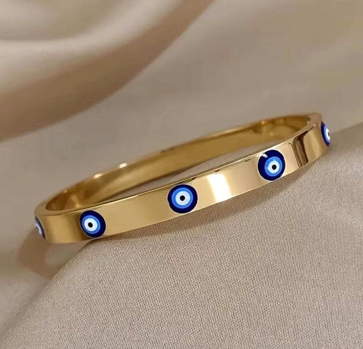 Goldener Evil Eye Armreif – Nazar Armband Edelstahl