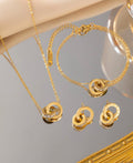 Elegantes Gold-Schmuckset – Halskette, Armband & Ohrringe